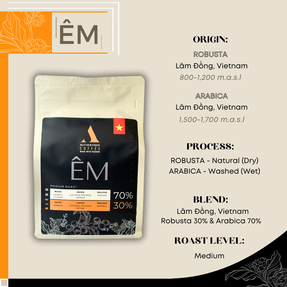 เอ็ม-มีเดียมโรสต์ (อาราบิก้า 70%, โรบัสต้า 30%) 250g