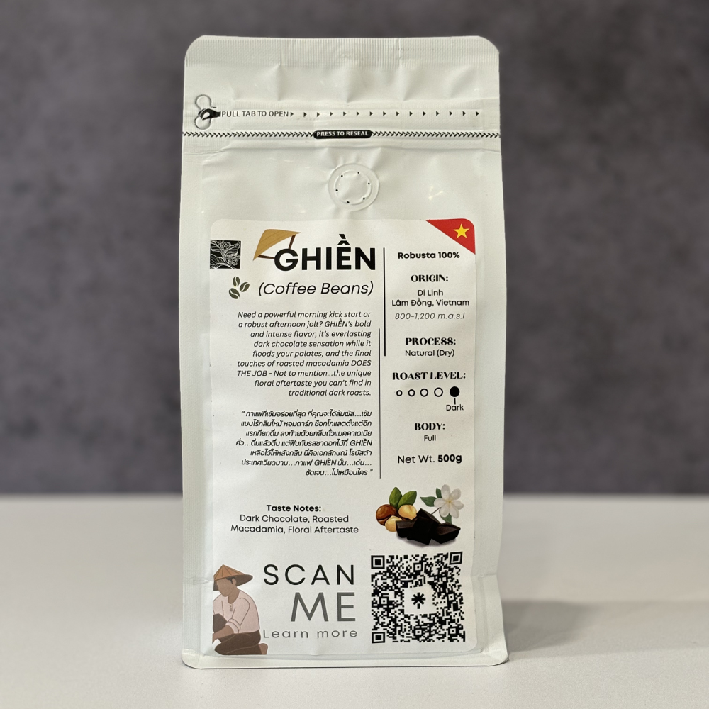 Authentique GHIỀN-Dark Roast (100% Robusta) 500g