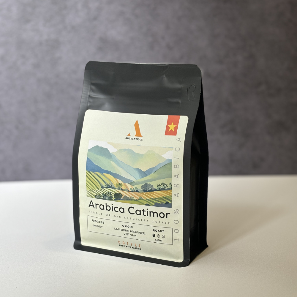 Authentique Speciality Arabica Catimor (Light Roast) (Vietnam Origin) Coffee Beans 250g