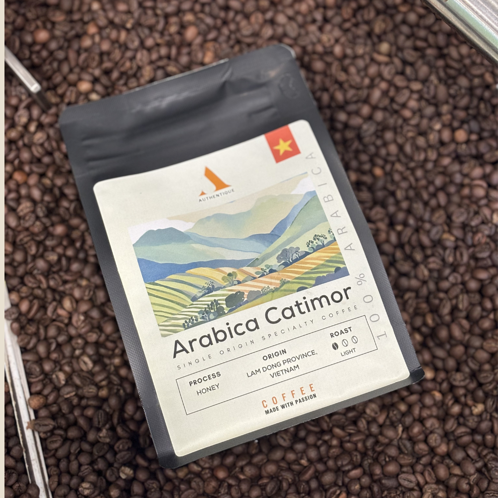 Authentique Speciality Arabica Catimor (Light Roast) (Vietnam Origin) Coffee Beans 250g
