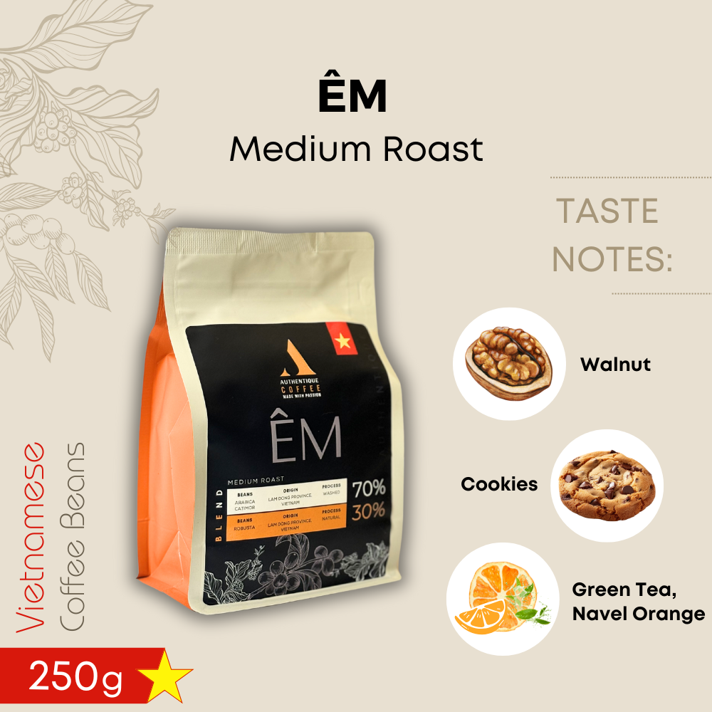 เอ็ม-มีเดียมโรสต์ (อาราบิก้า 70%, โรบัสต้า 30%) 250g