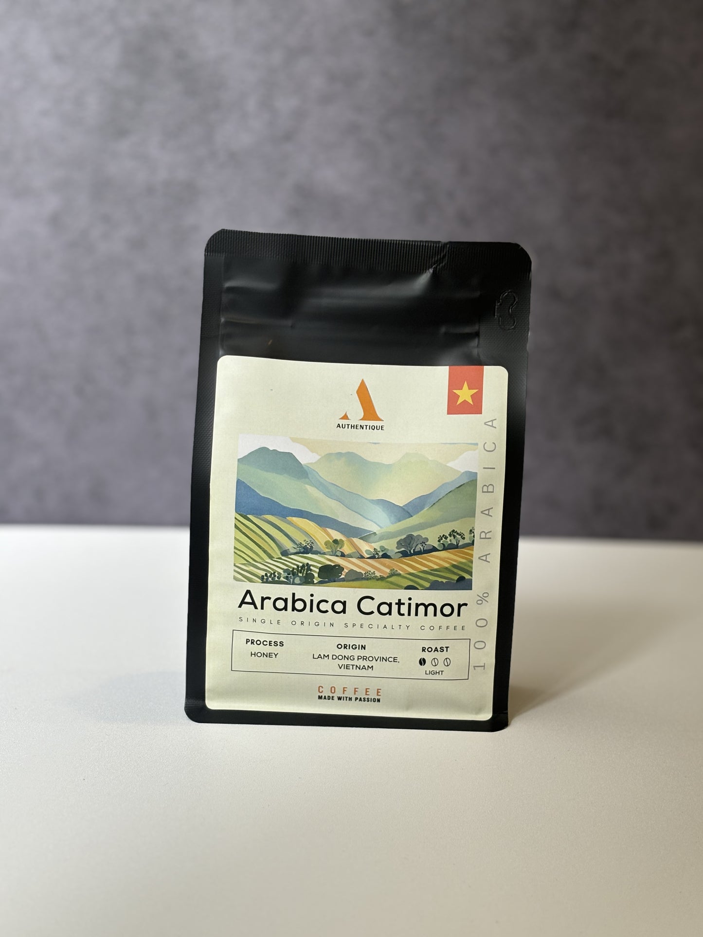 Authentique Speciality Arabica Catimor (Light Roast) (Vietnam Origin) Coffee Beans 250g