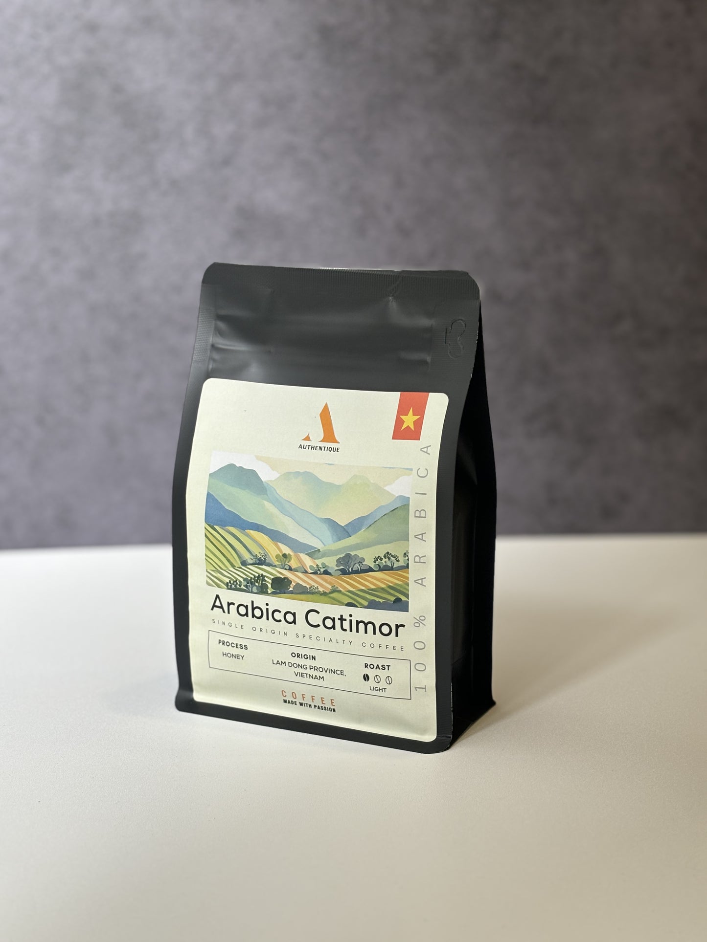Authentique Speciality Arabica Catimor (Light Roast) (Vietnam Origin) Coffee Beans 250g