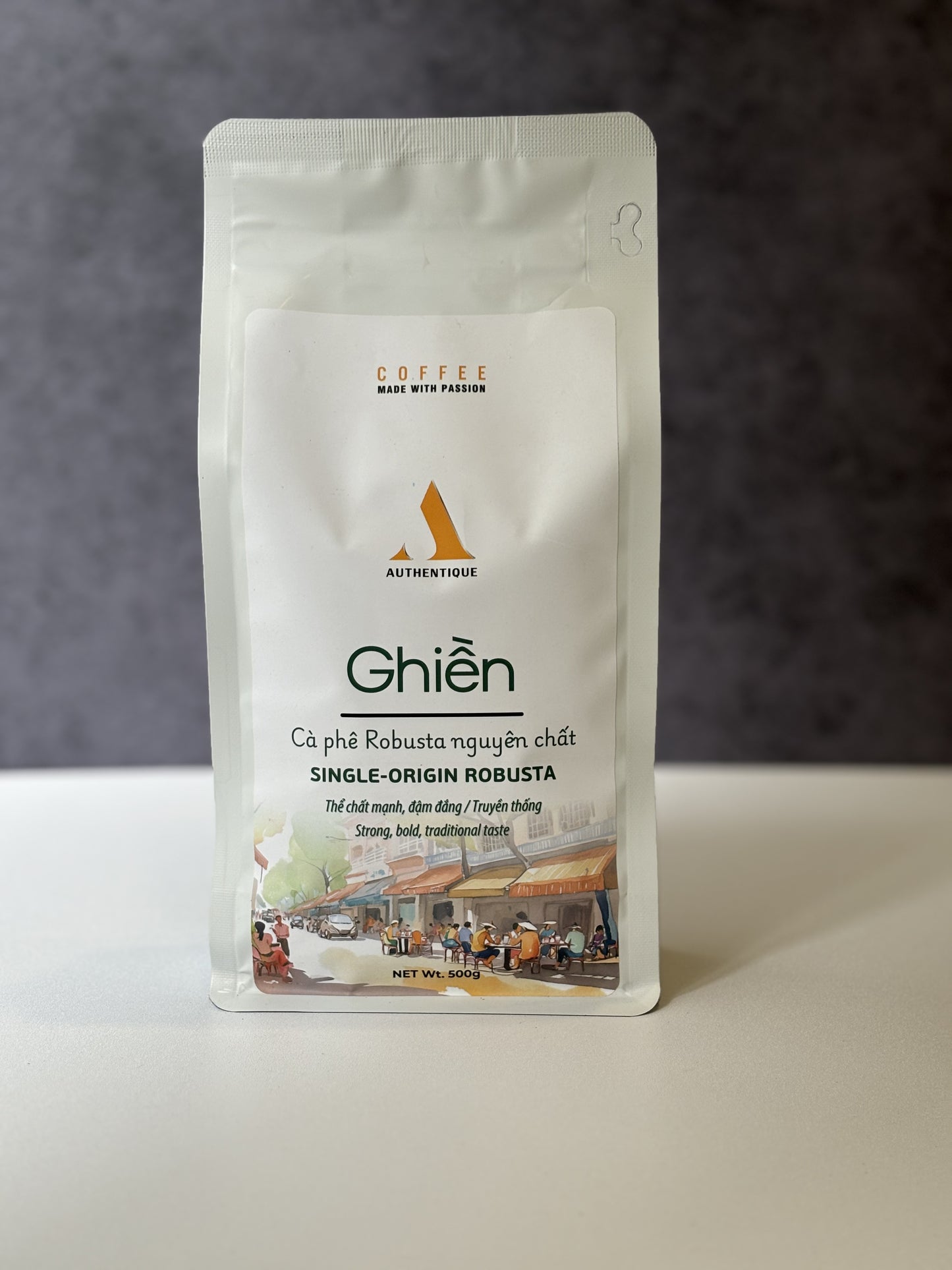 Authentique GHIỀN-Dark Roast (100% Robusta) 500g