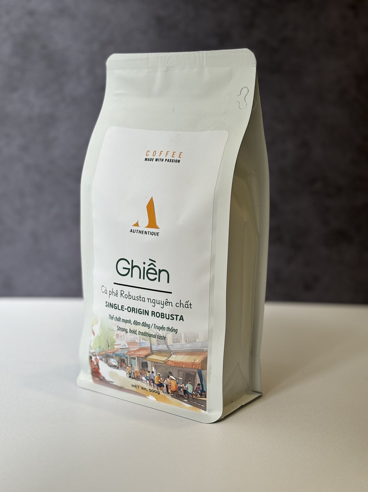 Authentique GHIỀN-Dark Roast (100% Robusta) 500g