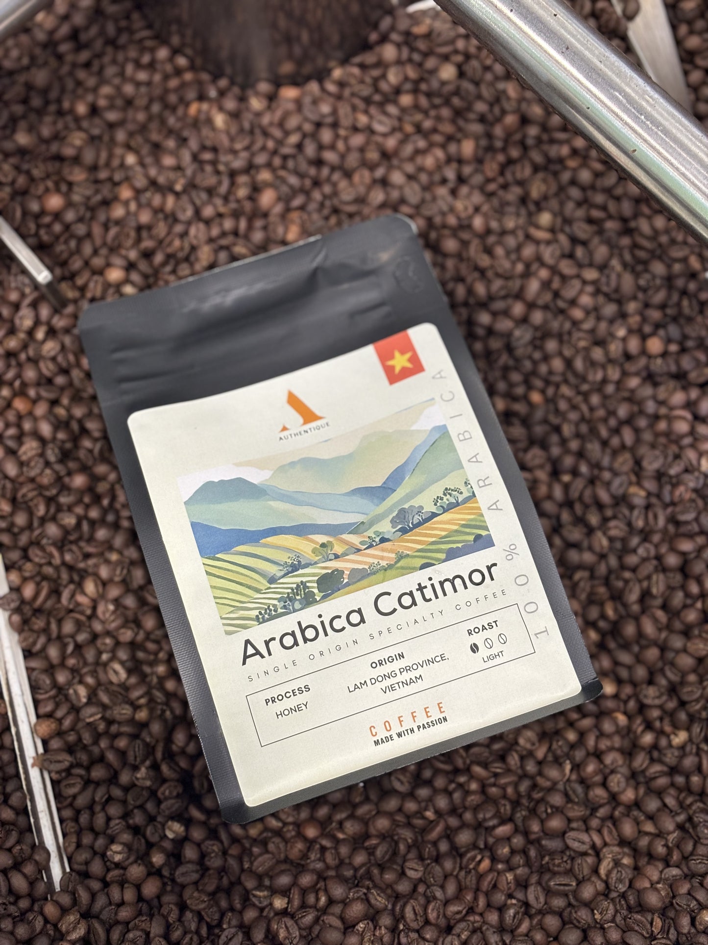 Authentique Speciality Arabica Catimor (Light Roast) (Vietnam Origin) Coffee Beans 250g