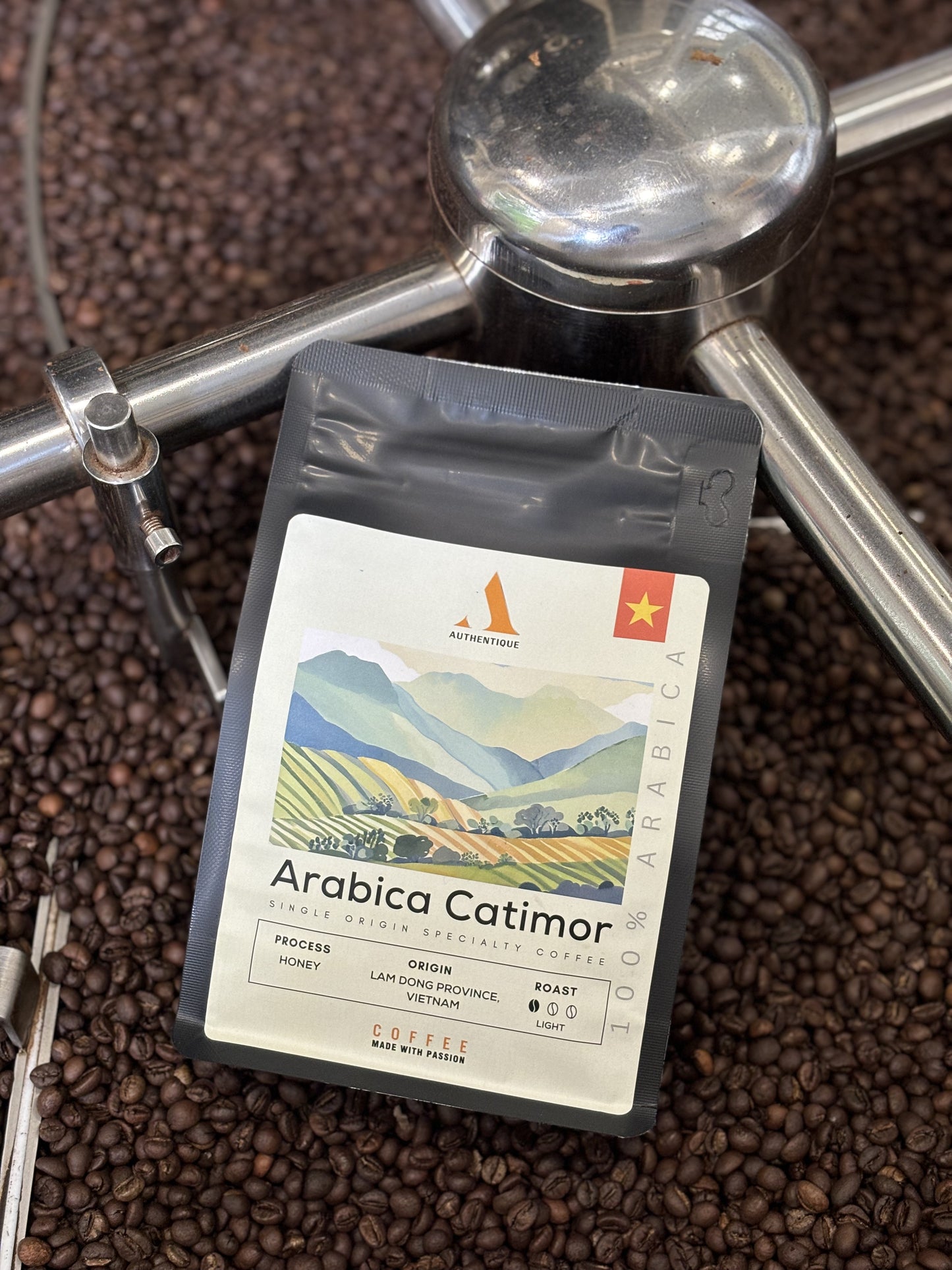 Authentique Speciality Arabica Catimor (Light Roast) (Vietnam Origin) Coffee Beans 250g