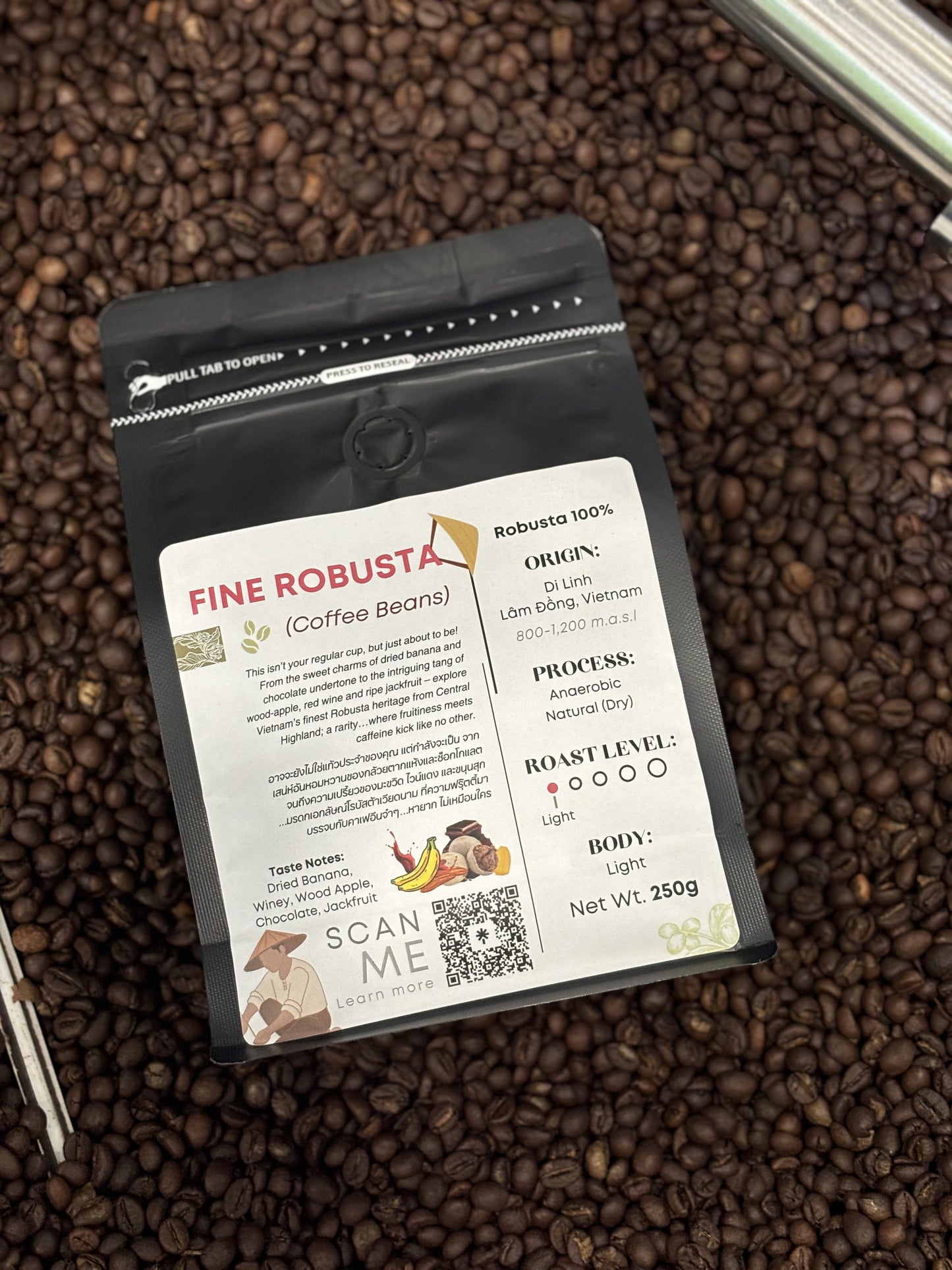 Authentique Specilaity Fine Robusta 100% (Light Roast) (Vietnam Coffee Beans) 250g