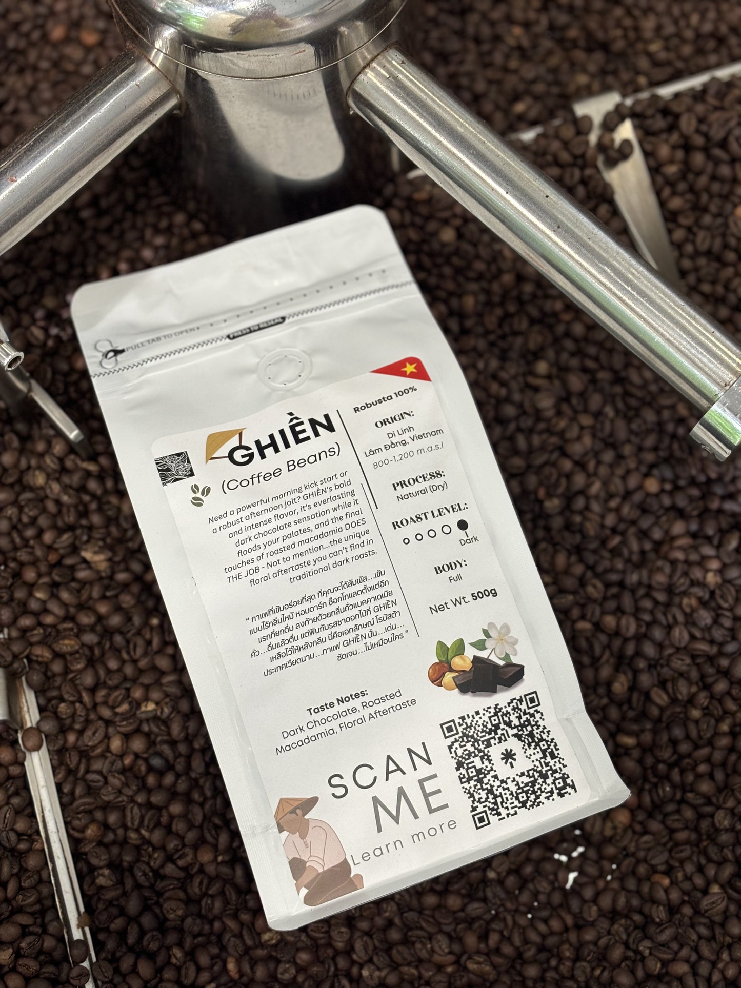 Authentique GHIỀN-Dark Roast (100% Robusta) 500g