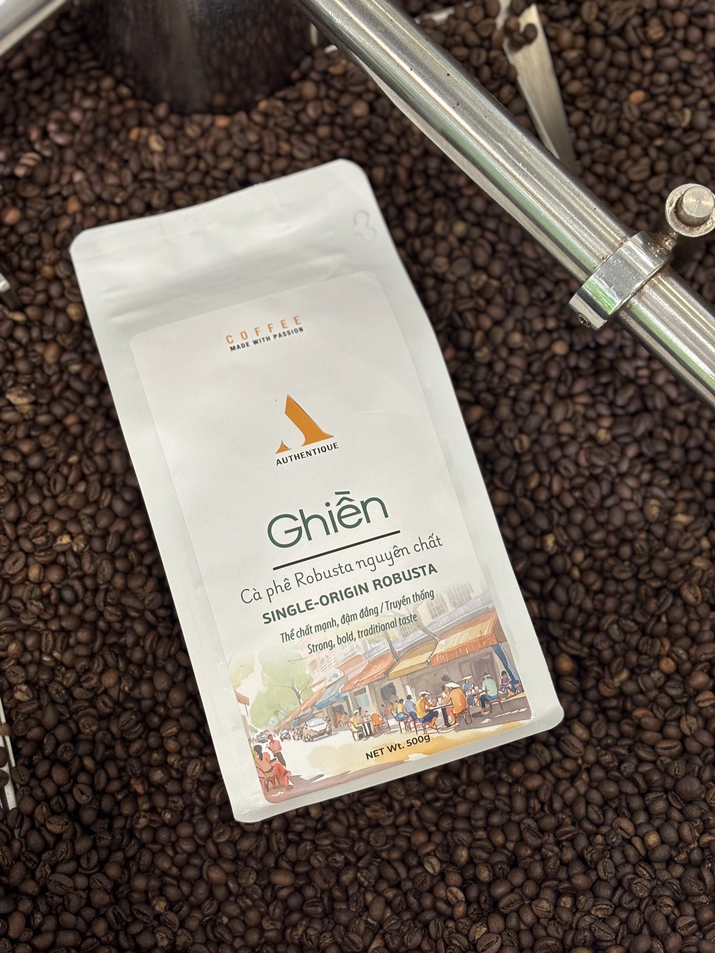 Authentique GHIỀN-Dark Roast (100% Robusta) 500g