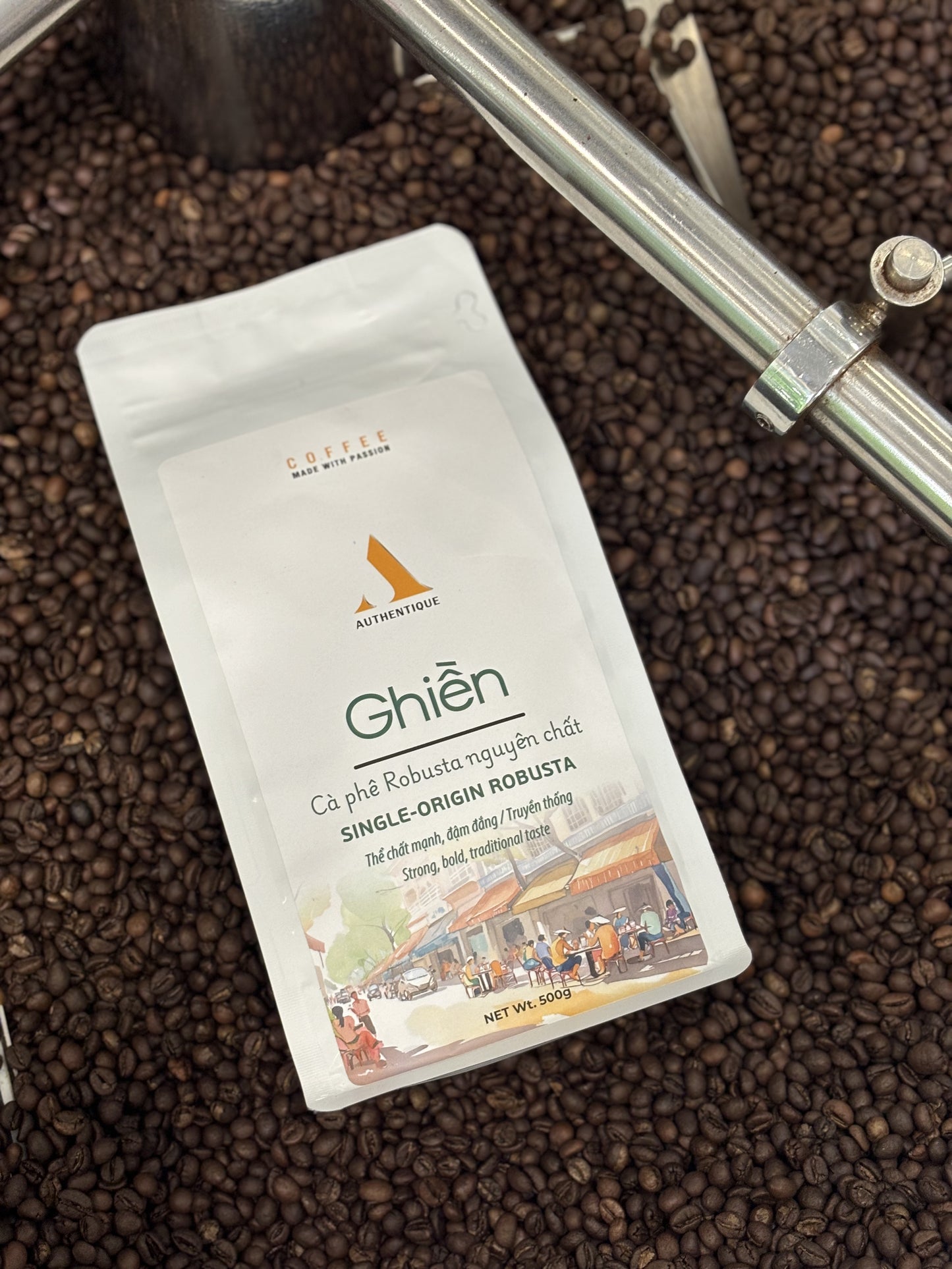 Authentique GHIỀN-Dark Roast (100% Robusta) 500g
