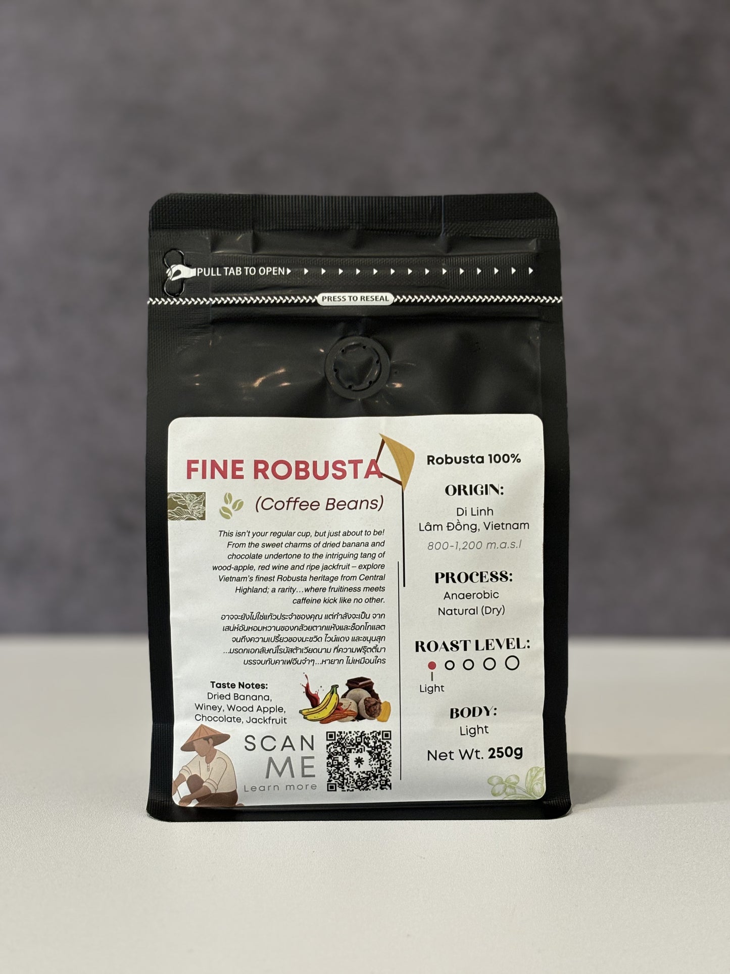Authentique Specilaity Fine Robusta 100% (Light Roast) (Vietnam Coffee Beans) 250g