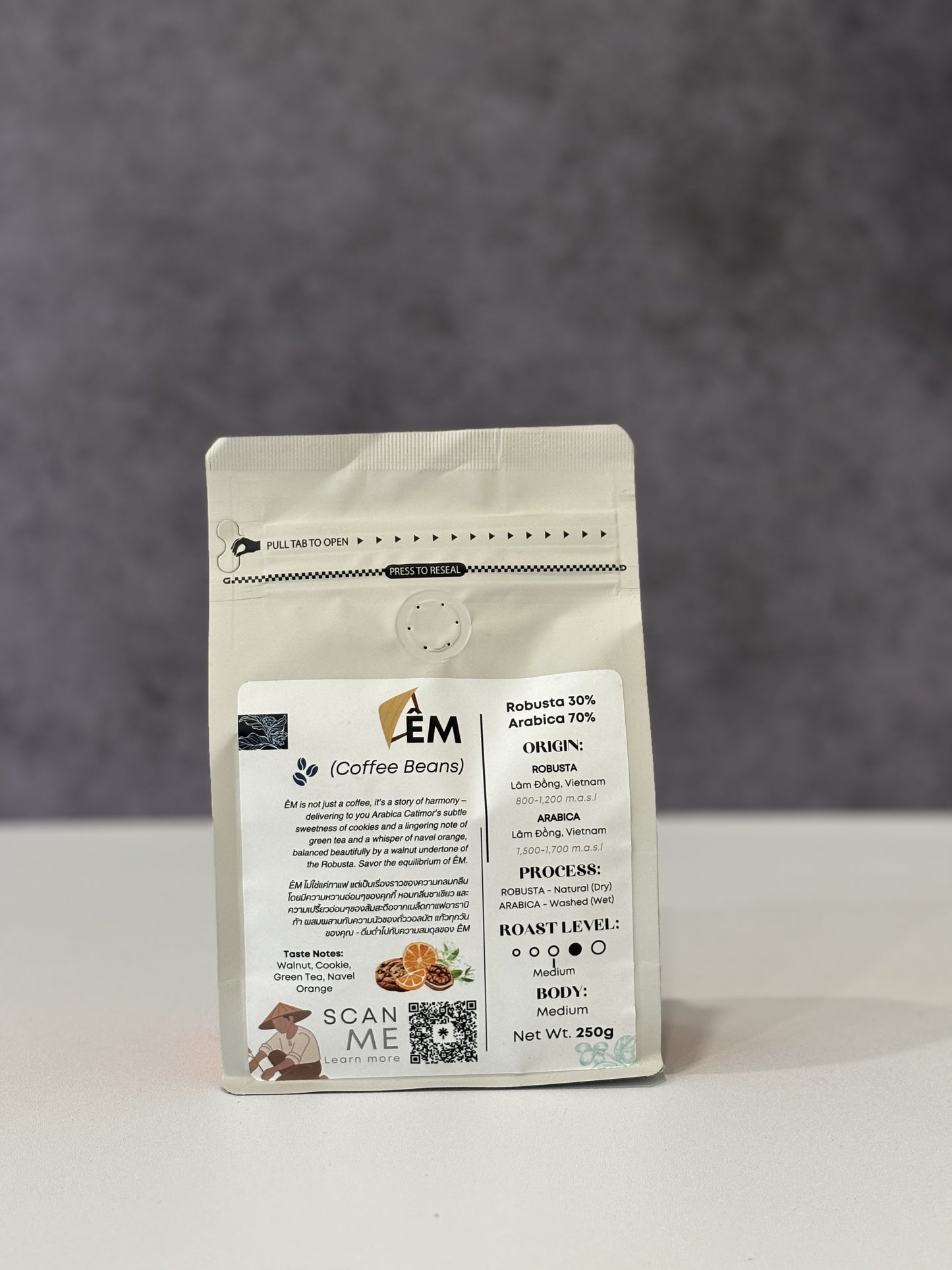 เอ็ม-มีเดียมโรสต์ (อาราบิก้า 70%, โรบัสต้า 30%) 250g