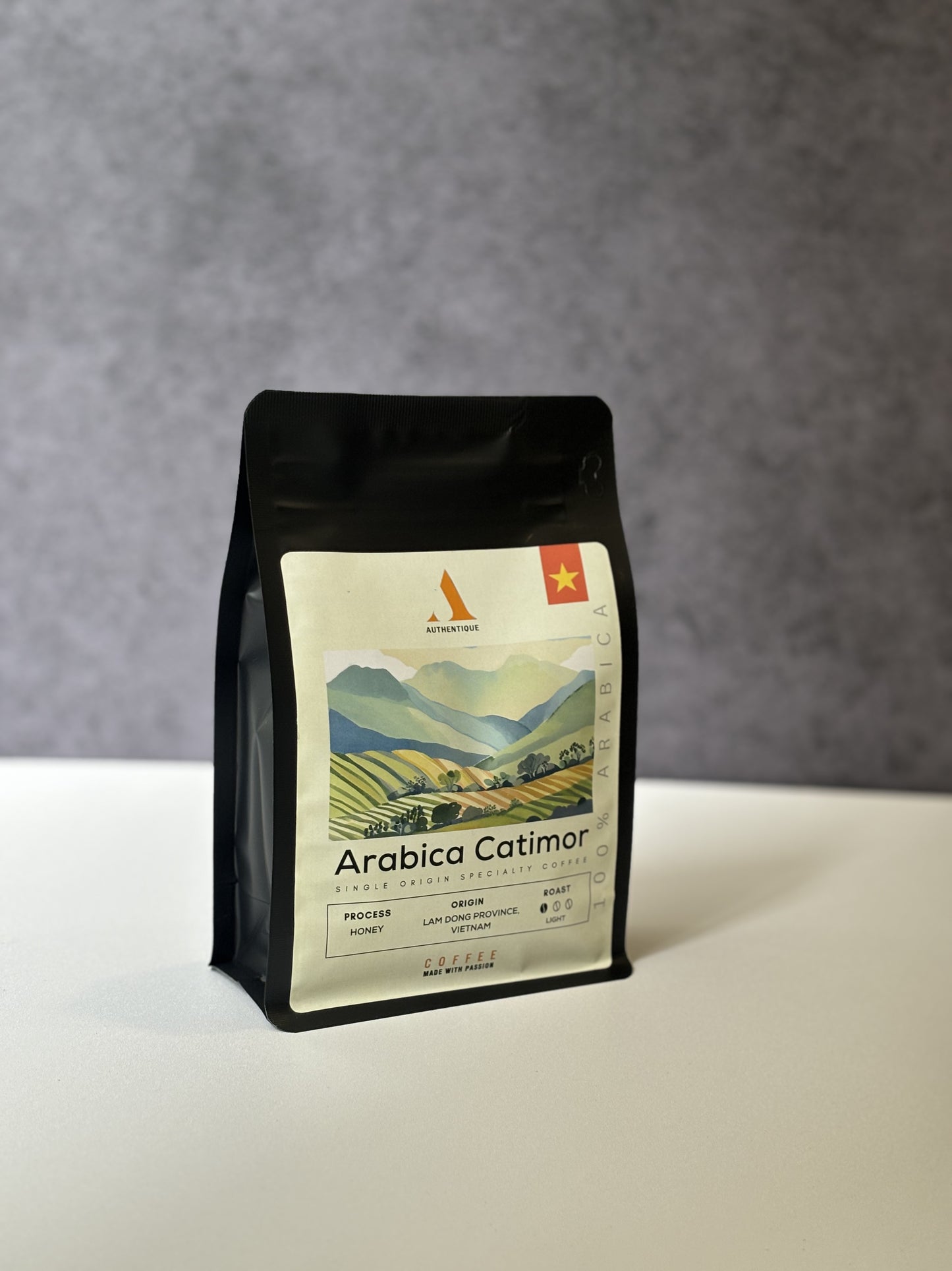 Authentique Speciality Arabica Catimor (Light Roast) (Vietnam Origin) Coffee Beans 250g