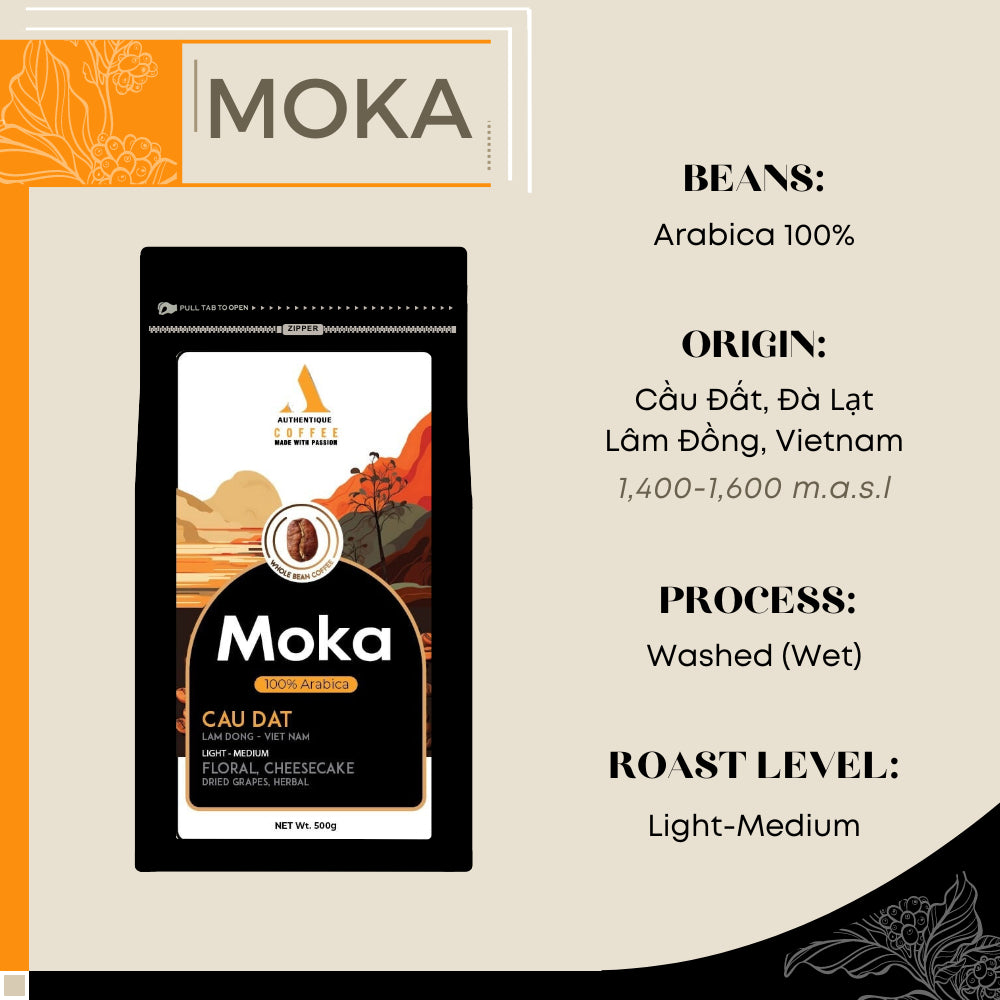 Authentique Moka Light-Medium Roast (100% Arabica) 500g