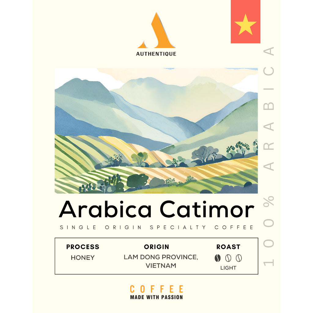 Authentique Speciality Arabica Catimor (Light Roast) (Vietnam Origin) Coffee Beans 250g