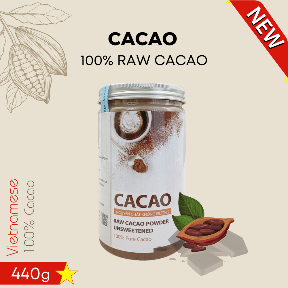 Authentique Premium 100% Raw Cocoa Powder 440g